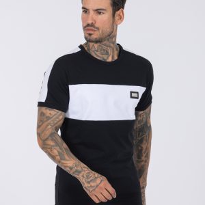 T-SHIRT PRETA RISCA BRANC