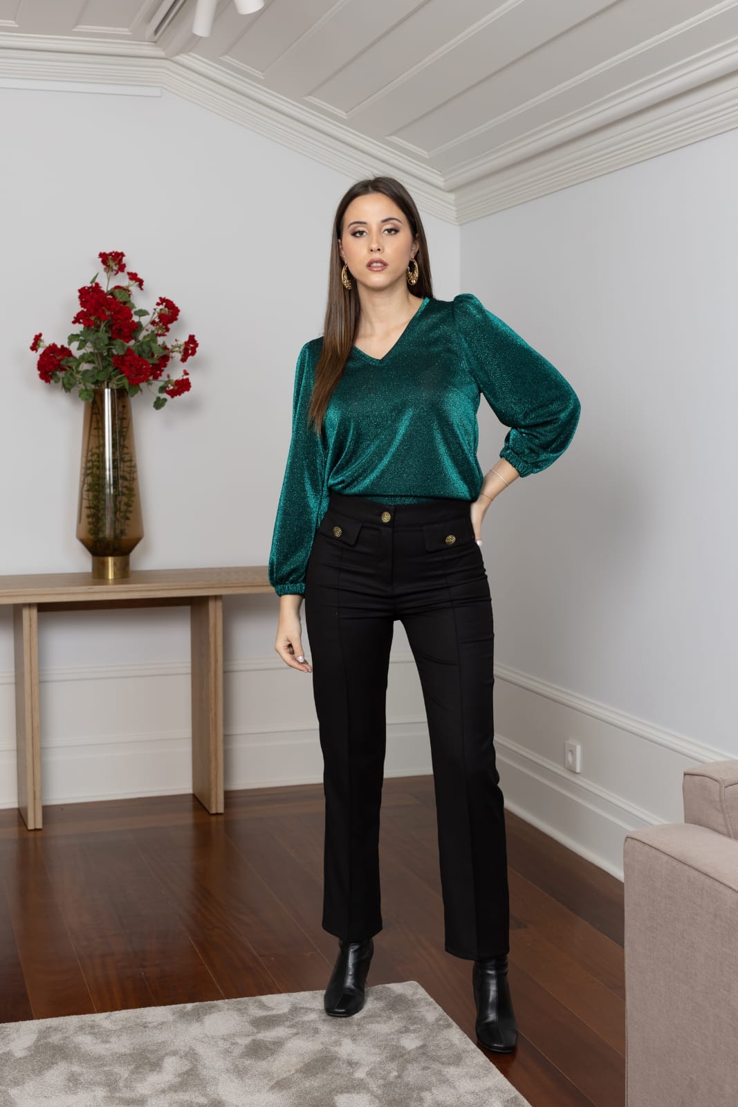 CALÇA PRETA SEISSA COM PALAS