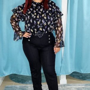 Calça clássica com botões Silvina Campos