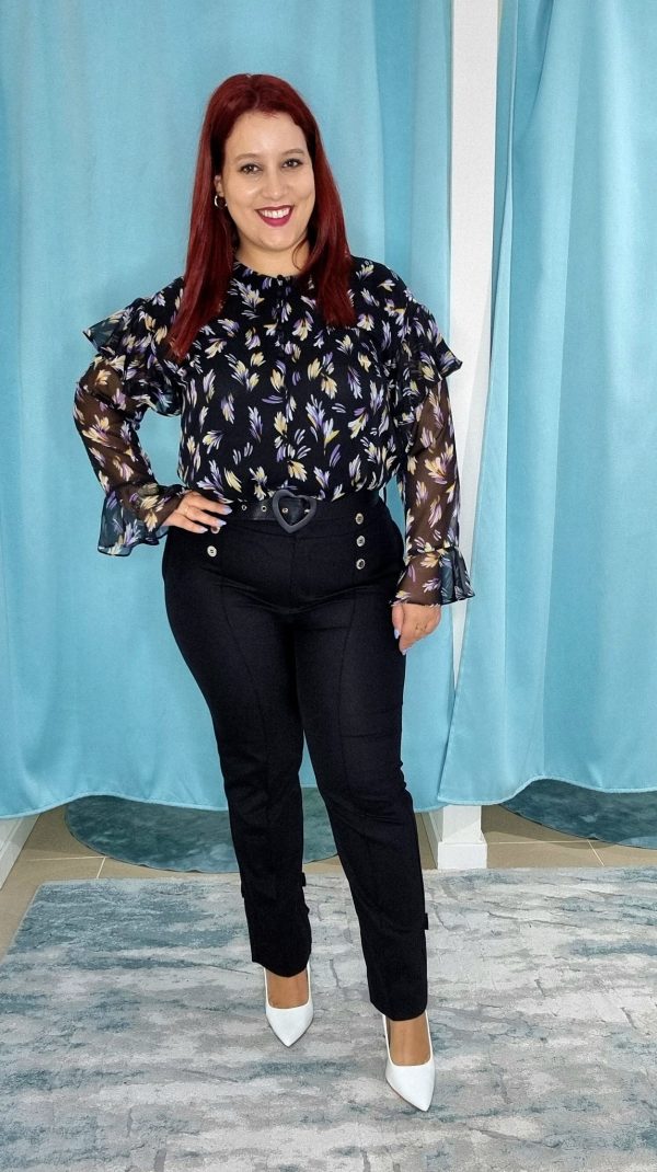 Calça clássica com botões Silvina Campos