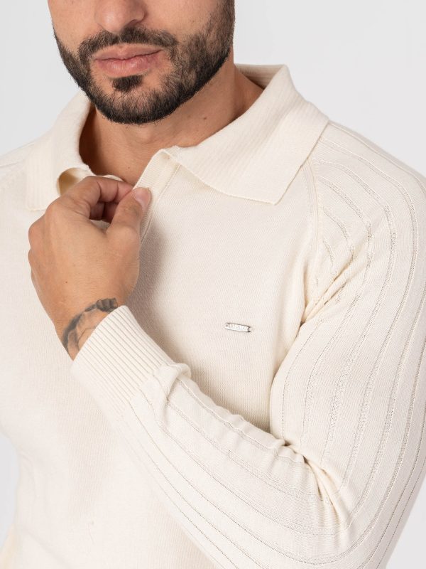Camisola de malha com gola e botões SMK
