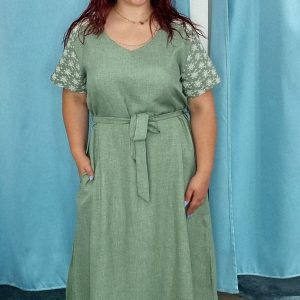 Vestido verde comprido Seissa