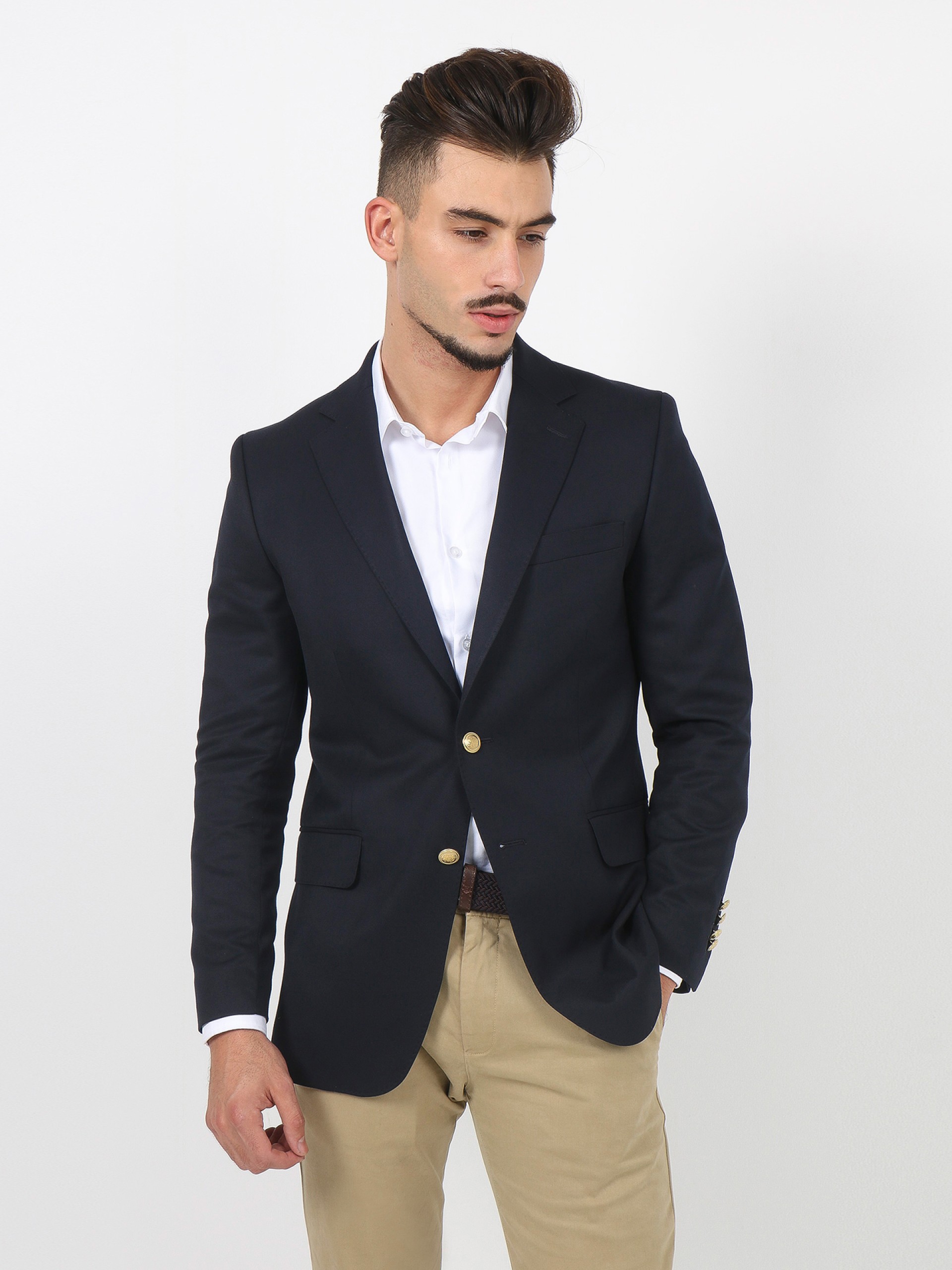 Blazer liso com botões dourados Suits Inc