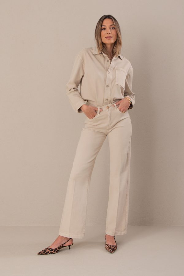 Straight Jeans com mistura de algodão - Image 3