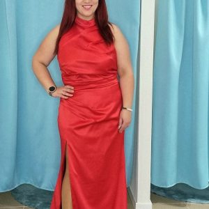 Vestido vermelho comprido