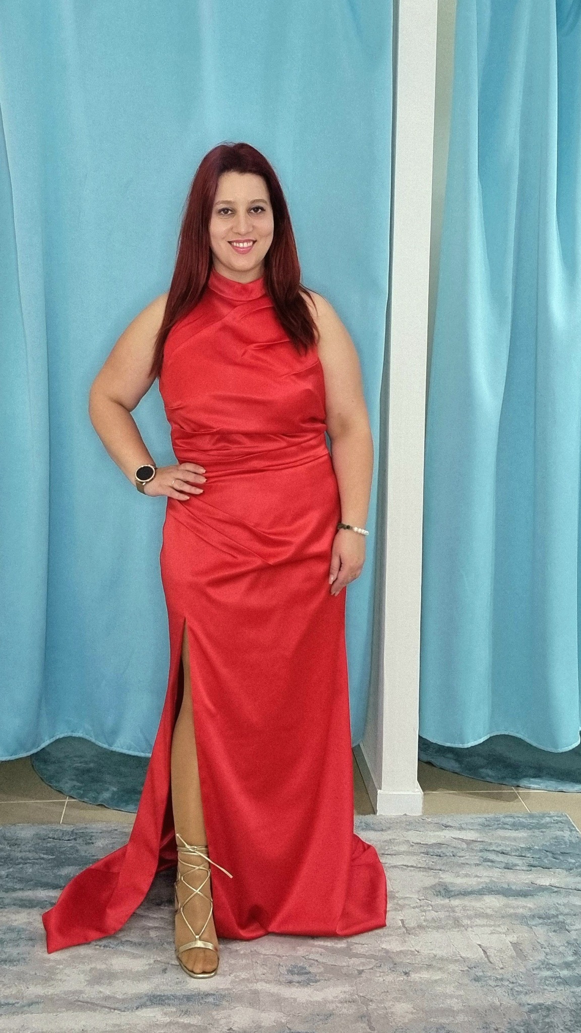 Vestido vermelho comprido