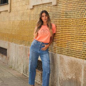 Calça de ganga slouchy slim
