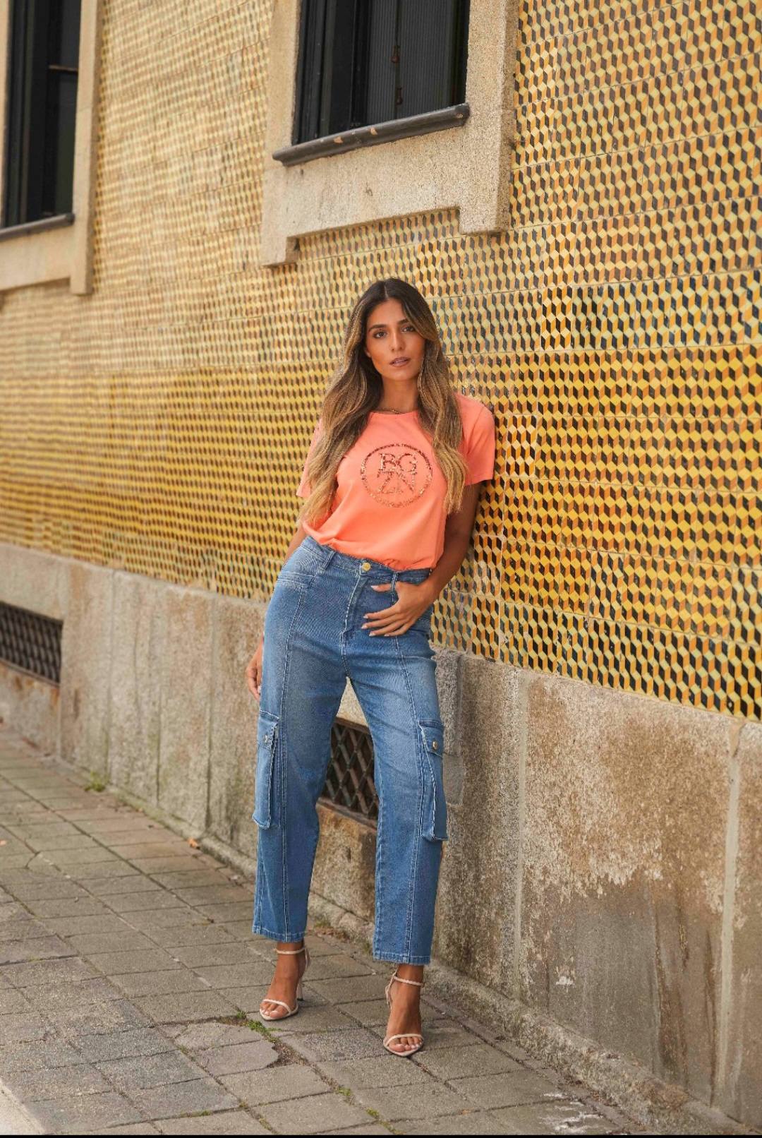 Calça de ganga slouchy slim