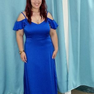 Vestido azul royal cerimónia