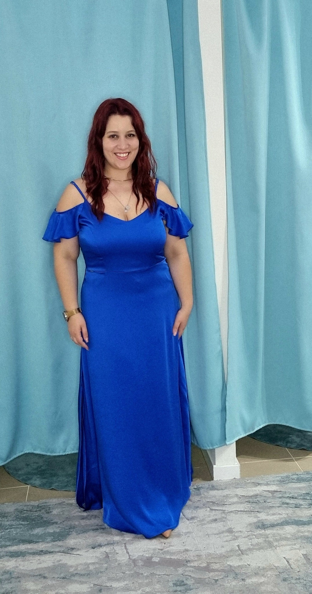 Vestido azul royal cerimónia