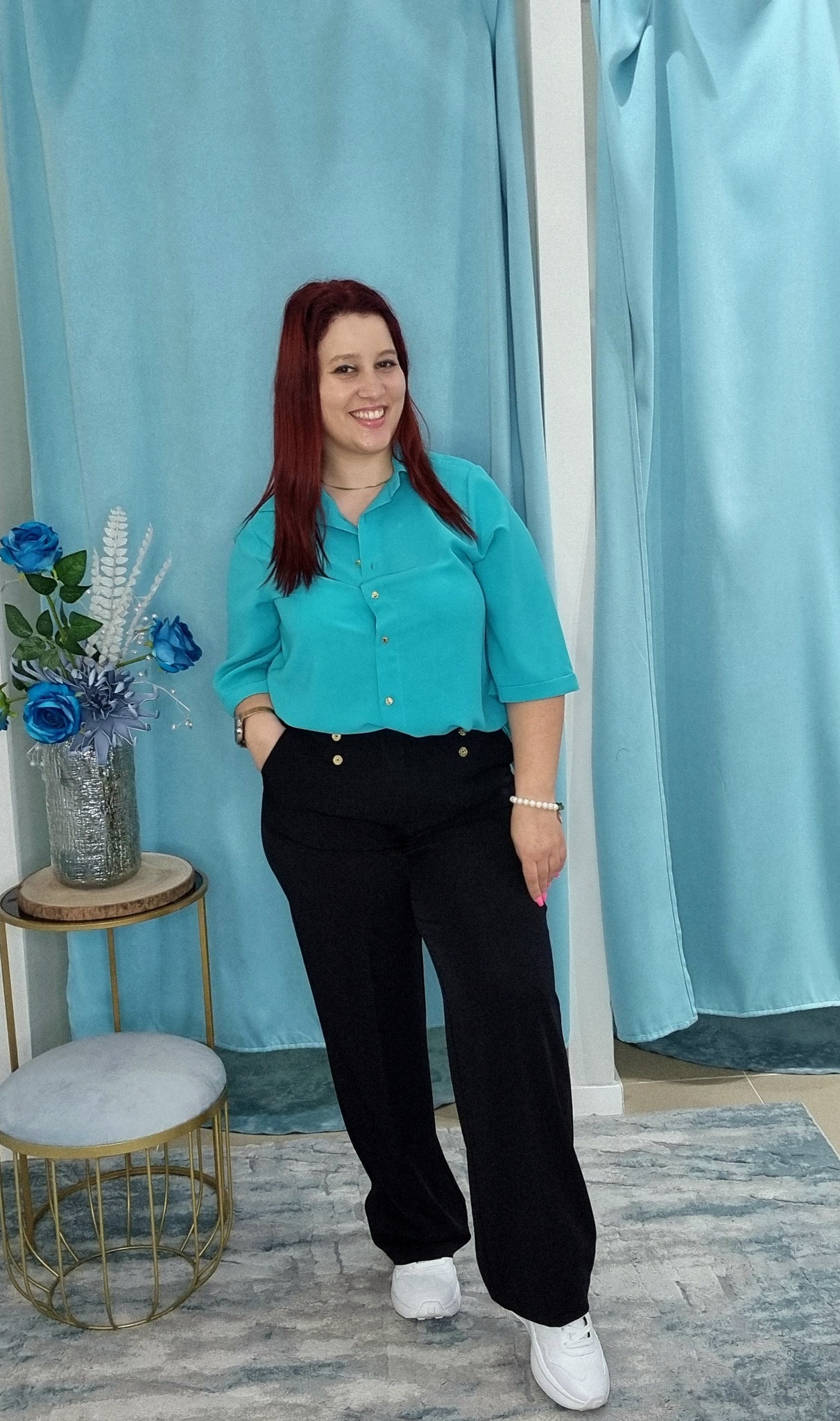 Blusa verde d'água Anirene