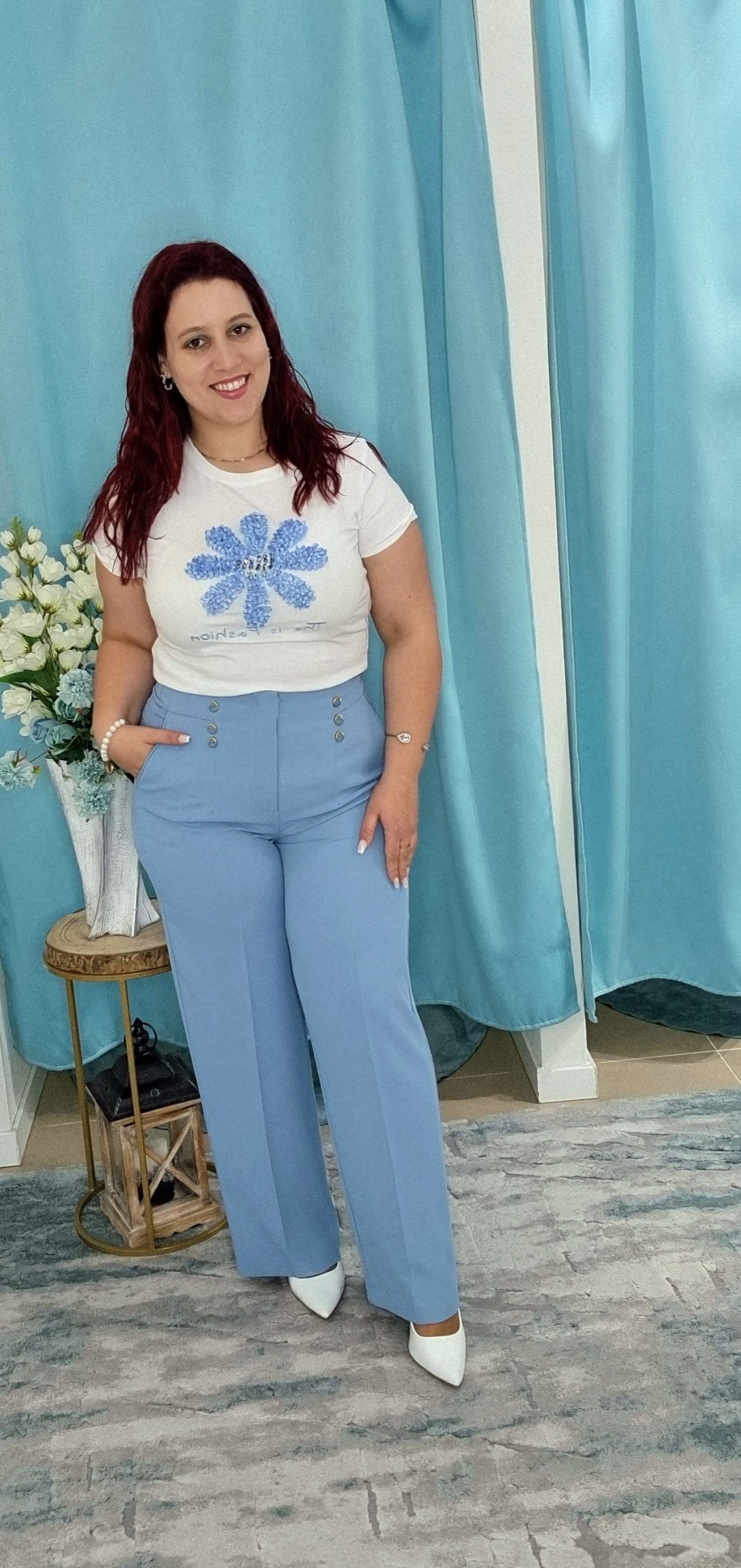 Calça azul clara stressmoda