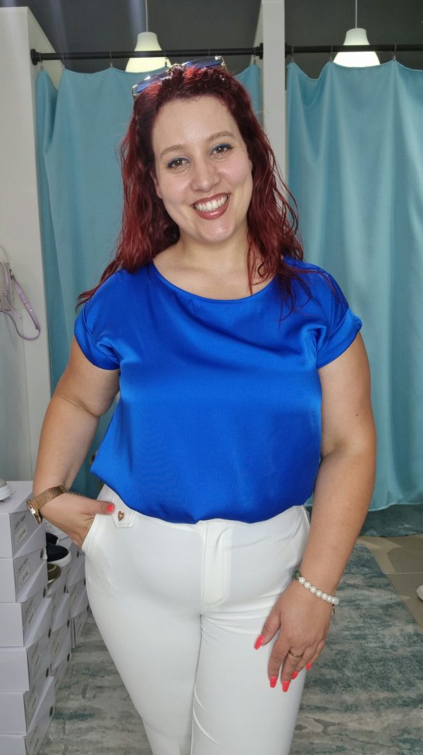 Blusa azul royal com brilho - Image 3