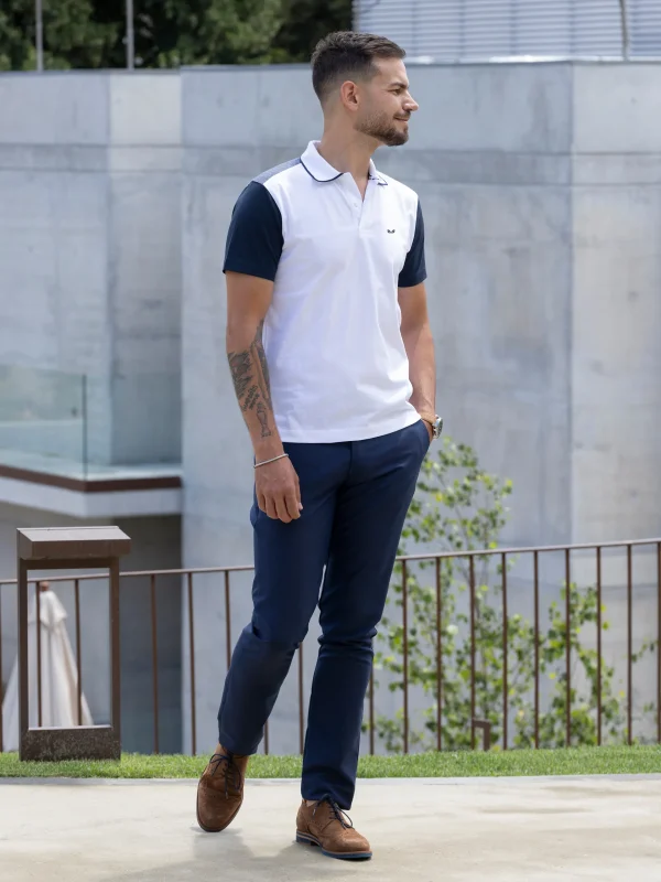 Pólo branco com marinho Seissa - Image 3