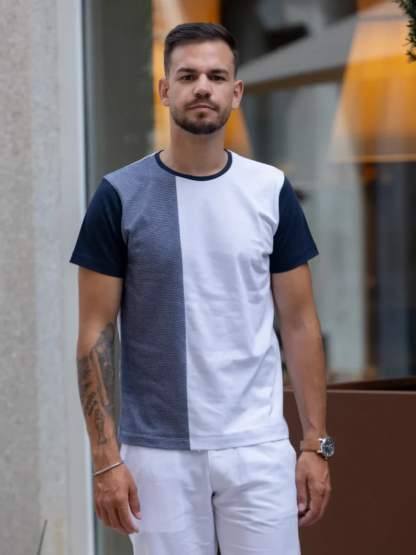 T-shirt branca com azul Seissa