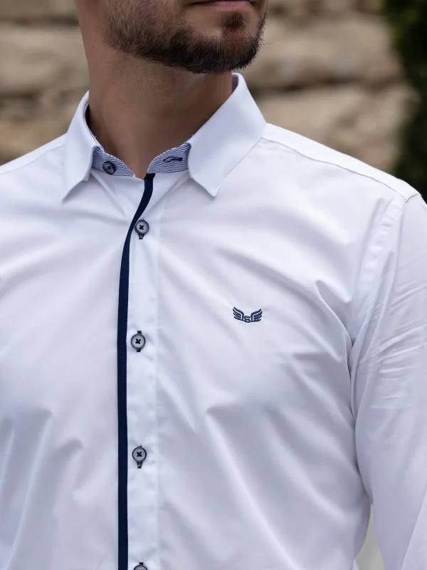 Camisa branca com risca azul - Image 2