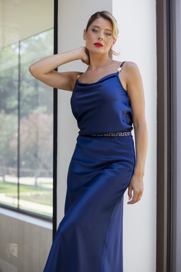 TOP AZUL ACETINADO SILVINA CAMPOS - Image 2
