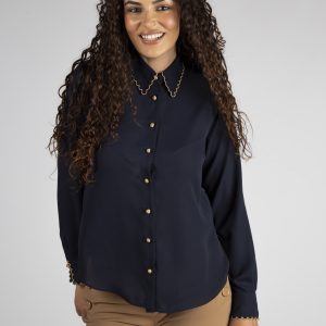 Blusa contrastes dourados